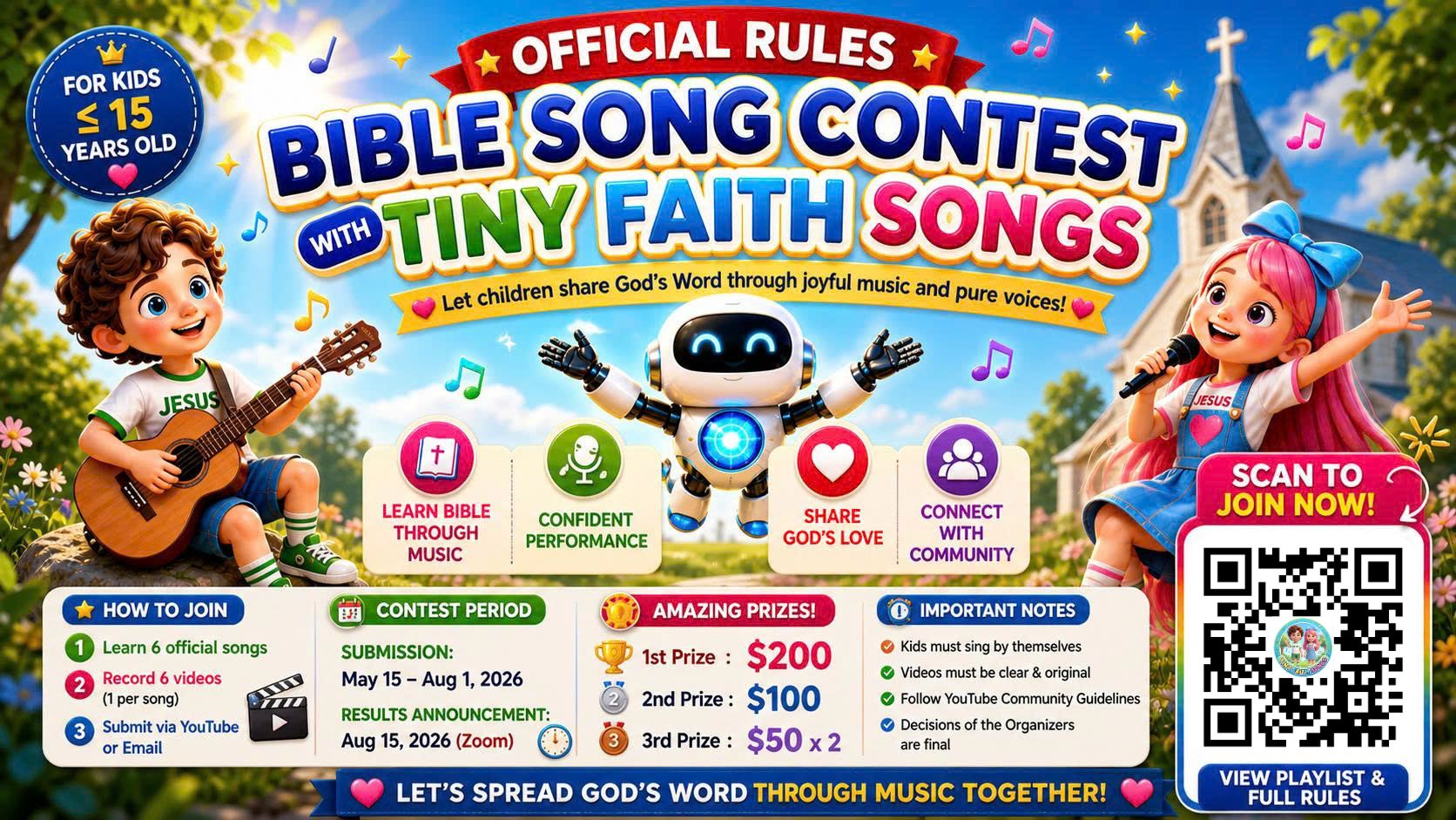 Bible Song Contest with Tiny Faith Songs banner